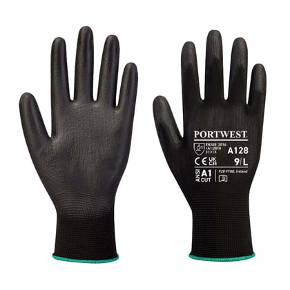 Portwest PU palmhandschoen latexvrij  zwart maat XS