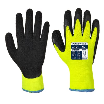Portwest thermische soft grip handschoen geel/zwart maat M