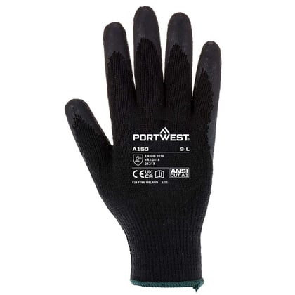 Portwest Klassieke latex griphandschoenen zwart maat 2XL