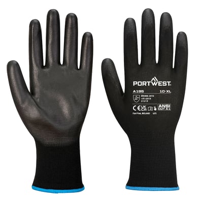 Portwest touchscreen PU handschoenen  zwart maat XS