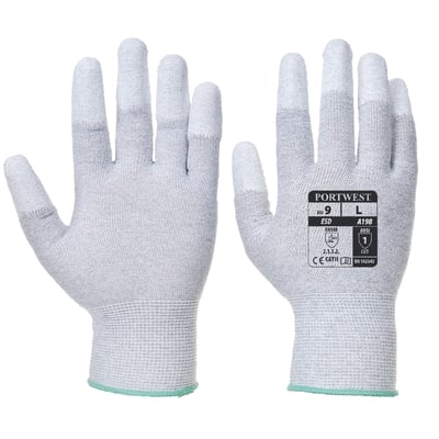 Portwest PU vingertop handschoen antistatisch grijs maat XS