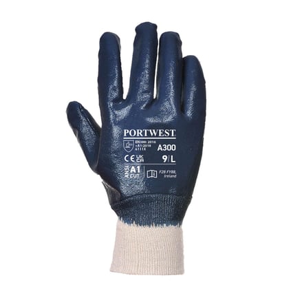 Portwest Nitril handschoen met gebreid manchet blauw maat M