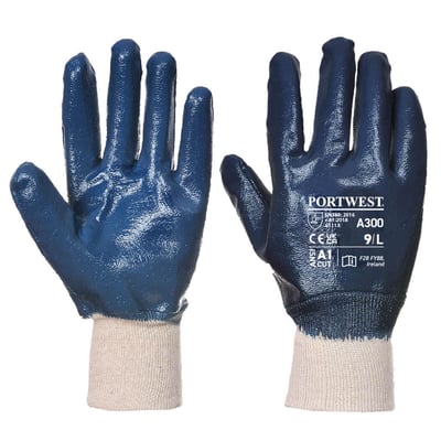 Portwest Nitril handschoen met gebreid manchet blauw maat M