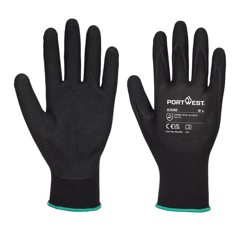 Portwest Dermi-grip nitril handschoen zwart