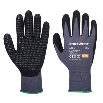 Portwest handschoen DermiFlex Plus  grijs/zwart maat S