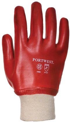 Portwest PVC Knitwrist handschoen rood maat M (8)