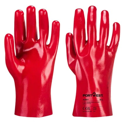 Portwest PVC werkhandschoen rood armlengte 27cm