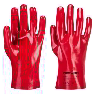 Portwest PVC werkhandschoen rood armlengte 27cm