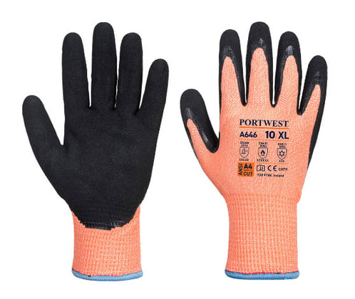 Portwest Vis-Tex snijbestendige handschoen oranje zwart maat S