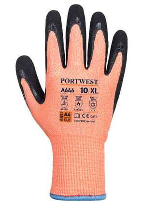 Portwest Vis-Tex snijbestendige handschoen oranje zwart maat S