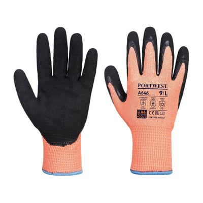 Portwest Vis-Tex snijbestendige handschoenen oranje zwart maat S