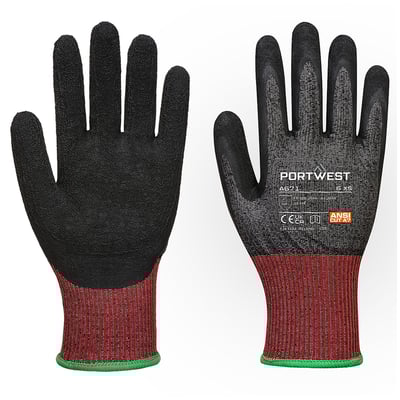 Portwest CS snijbestendige F13 latex handschoen zwart maat XS