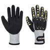Portwest anti impact snijbestendige handschoenen gevoerd grijs/zwart maat S 