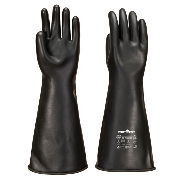 Portwest zwaargewicht latex handschoen zwart