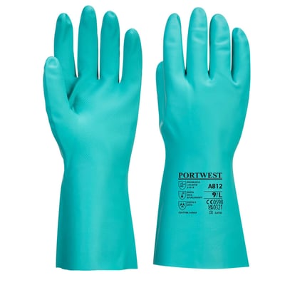 Portwest A812 chemie-bestendige handschoen Nitrosafe Plus groen maat XS