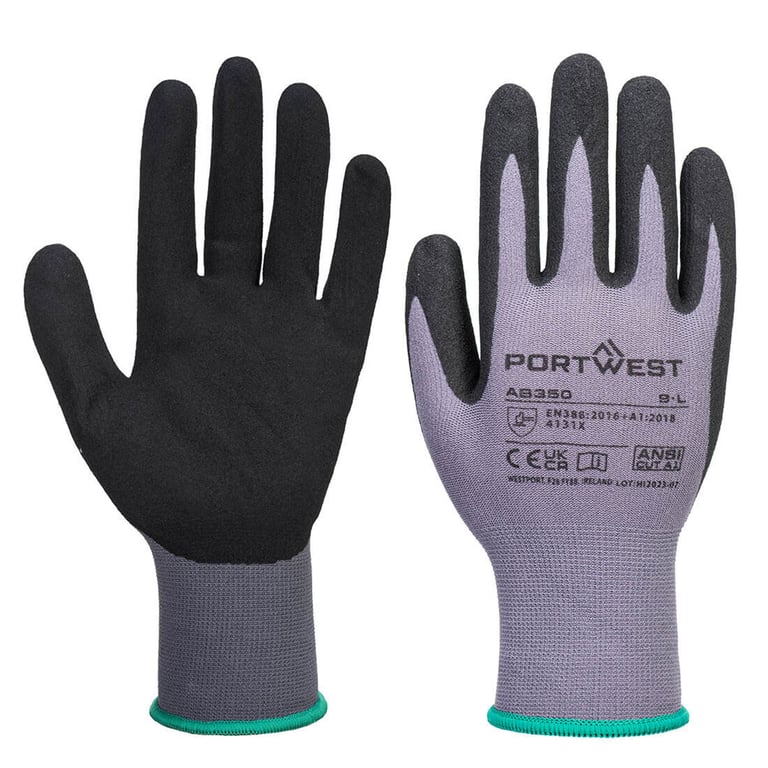 Portwest DermiFlex essential werkhandschoen grijs/zwart