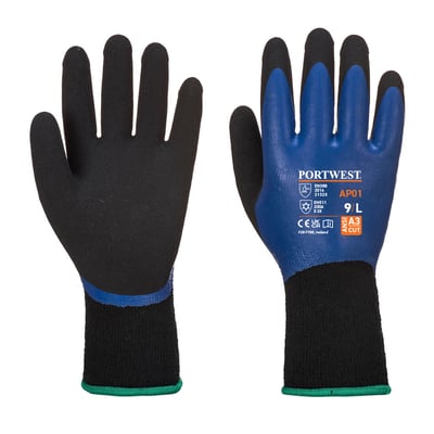 Portwest thermo pro handschoenen blauw/zwart maat S