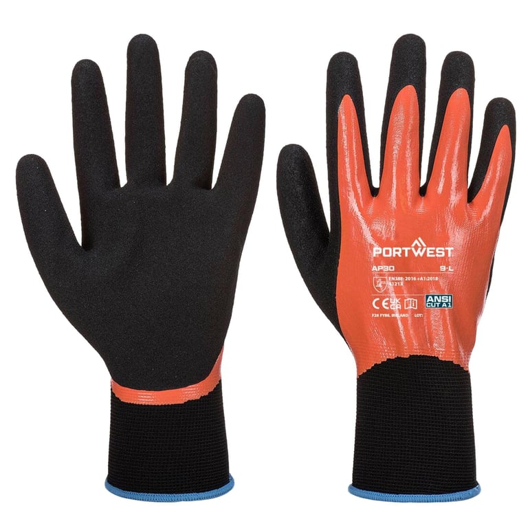Portwest Dermi Pro snijbestendige handschoenen oranje/zwart