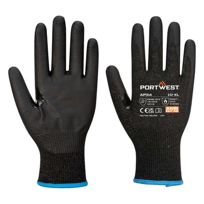 Portwest LR15 Nitril schuim Touchscreen handschoen zwart maat XS