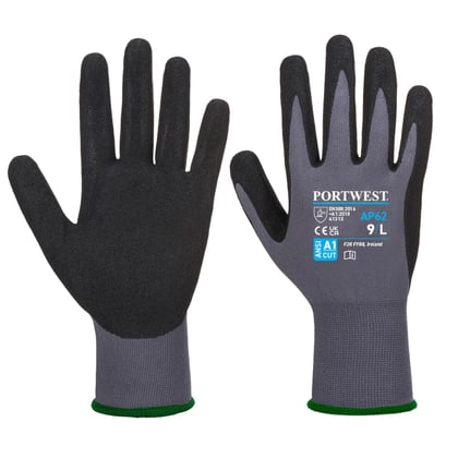 Portwest dermiflex aqua grip handschoen grijs zwart maat S