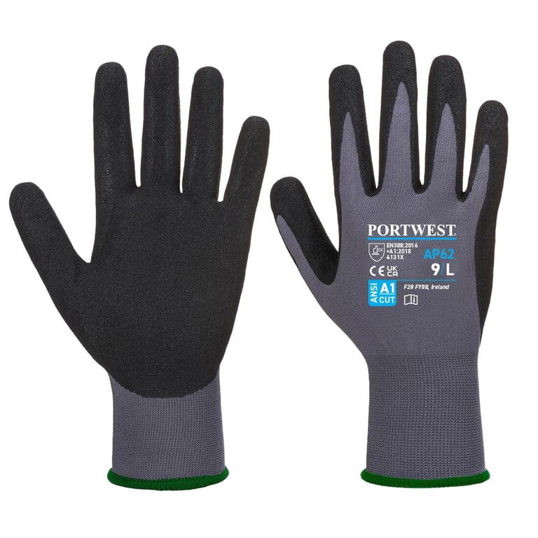 Portwest dermiflex aqua grip handschoen grijs zwart
