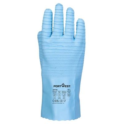 Portwest FD chemicaliën B latex handschoen  blauw maat S