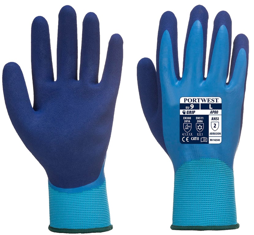 Portwest liquid pro grip handschoen blauw