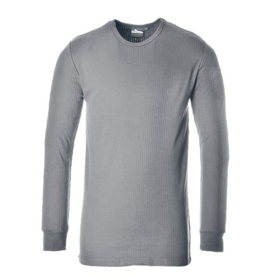 Portwest thermisch t-shirt lange mouw 50% polyester 50% katoen grijs maat S