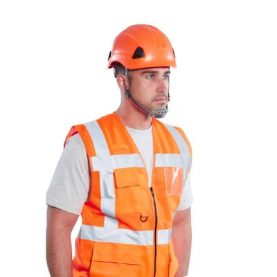Portwest Madrid Hi-Vis half mesh executive vest oranje maat S