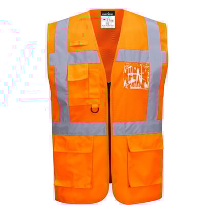 Portwest Madrid Hi-Vis half mesh executive vest oranje maat S 