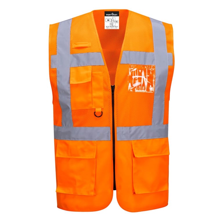 Portwest Madrid Hi-Vis half mesh executive vest