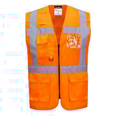 Portwest Madrid Hi-Vis half mesh executive vest oranje maat S