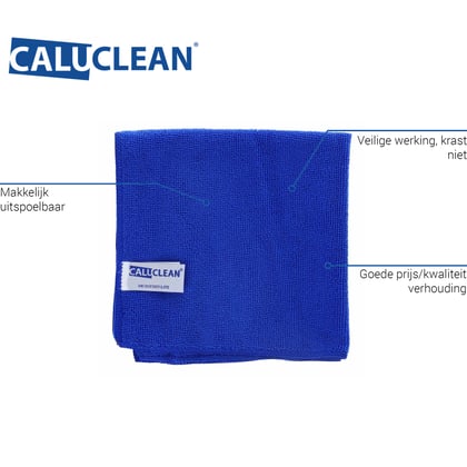 CaluClean microvezeldoek Lite 40x40cm blauw 