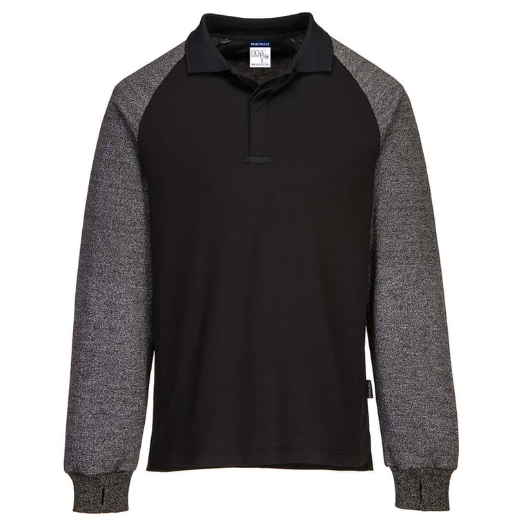 Portwest poloshirt met snijwerende mouwen zwart
