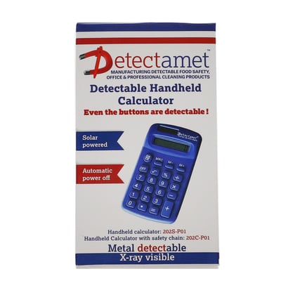 Detectamet detecteerbare rekenmachine met veiligheidsketting blauw