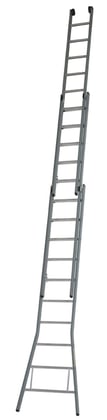 Dirks aluminium opsteekladder gecoat 3x14 sports 28 optrede