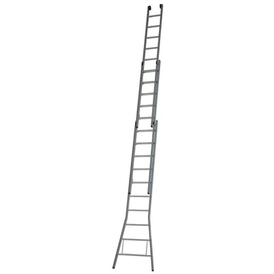 Dirks aluminium opsteekladder gecoat 3x14 sports 28 optrede