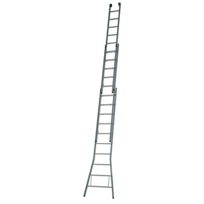 Dirks aluminium opsteekladder 2x16 spots ongecoat 