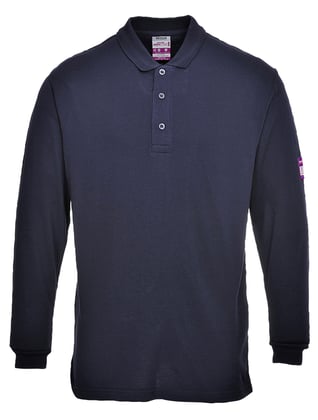 Portwest poloshirt vlamvertragend en antistatisch lange mouw marineblauw maat XS