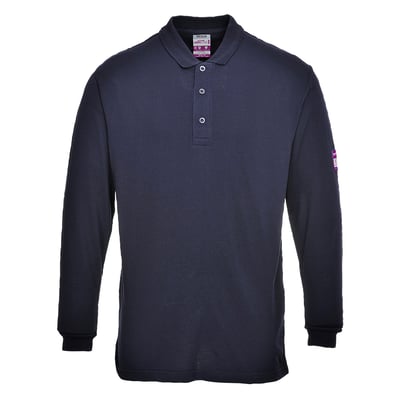 Portwest poloshirt vlamvertragend en antistatisch lange mouw marineblauw maat XS