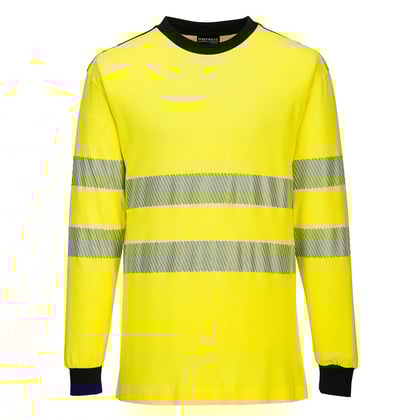 Portwest PW3 vlamvertragend Hi-Vis t-shirt lange mouw geel maat S 