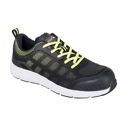 Portwest Tove Trainer S1P veiligheidsschoen laag zwart groen maat 36