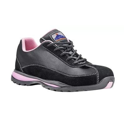 Portwest Steelite S1P dames veiligheidsschoen laag zwart/roze maat 44