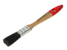 Platte kwast hout met rode punt 25mm  