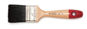 Platte kwast serie 602 zwart haar gelakte houten steel
