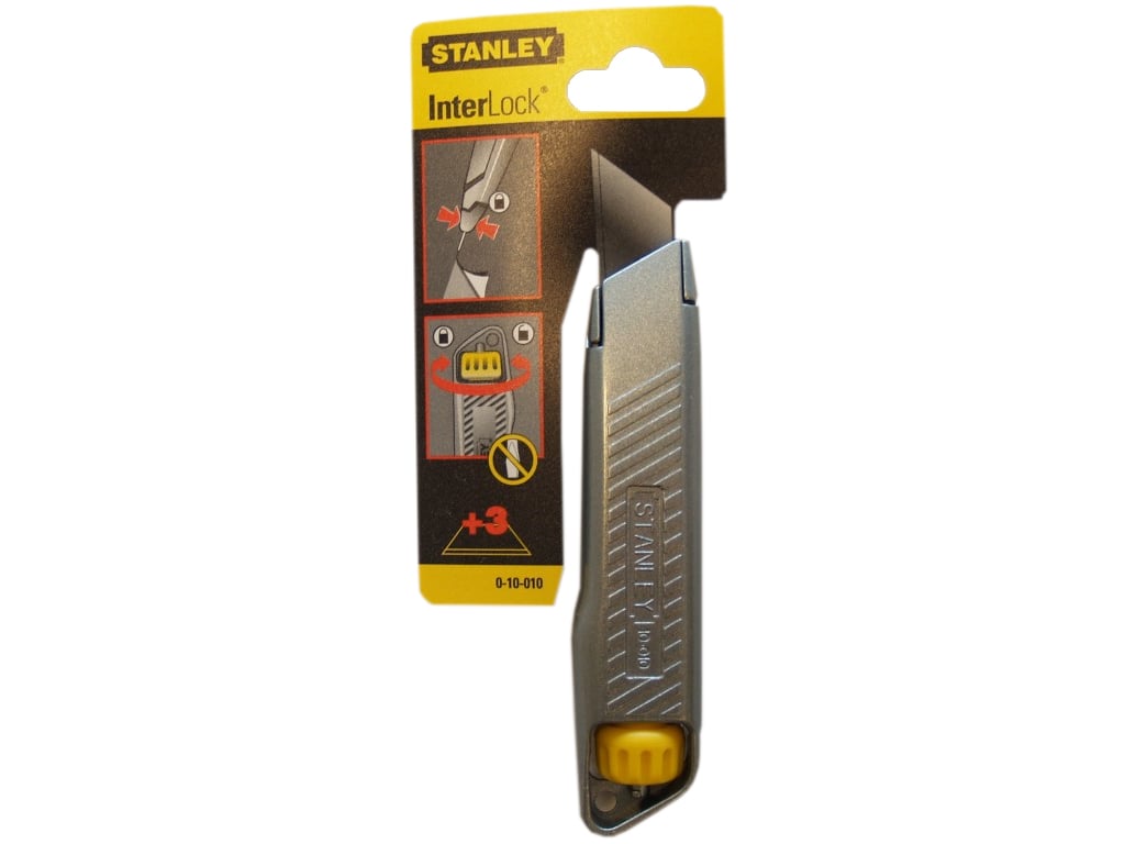 Stanley vast, geribt mes Inclusief drie extra messen