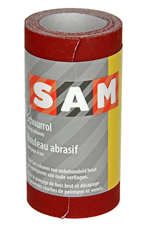 Schuurpapier rood 120mm x 4,5mtr rood
