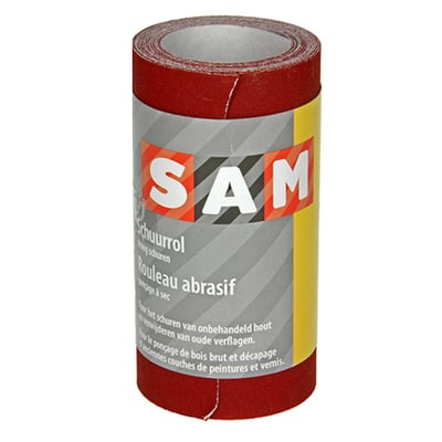 Schuurpapier rood 120mm x 4,5mtr rood korrel 120