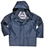 Klassieke junior regenjas marine 100% polyester, PVC laag
