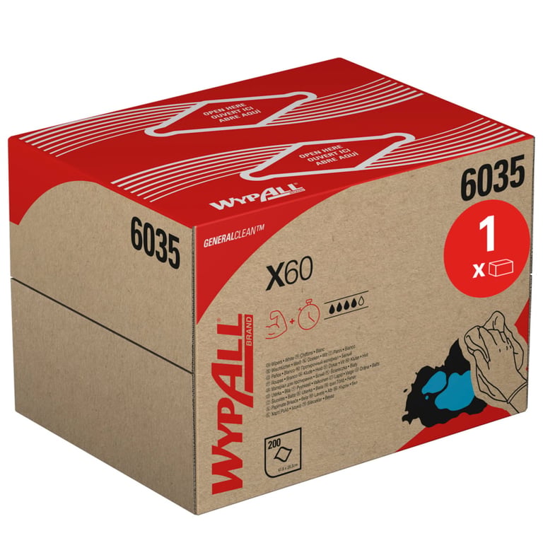 Wypall X60 poetsdoeken wit 1-lgs 31x42cm draagdoos